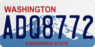 WA license plate ADQ8772