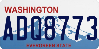 WA license plate ADQ8773