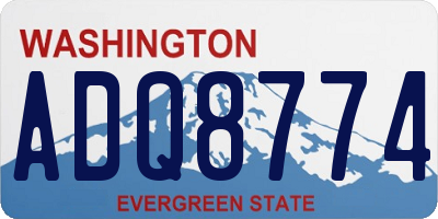 WA license plate ADQ8774