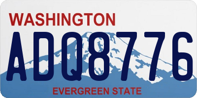 WA license plate ADQ8776