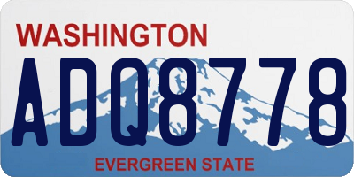 WA license plate ADQ8778