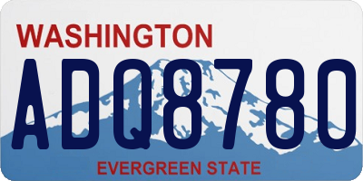 WA license plate ADQ8780