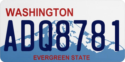 WA license plate ADQ8781