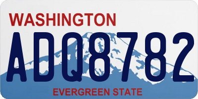 WA license plate ADQ8782