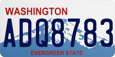 WA license plate ADQ8783