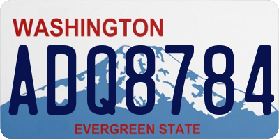 WA license plate ADQ8784