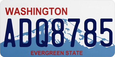 WA license plate ADQ8785