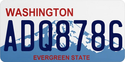 WA license plate ADQ8786