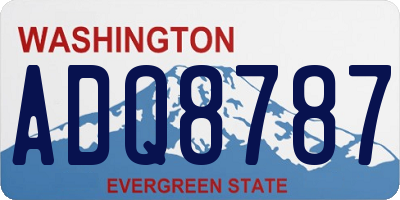 WA license plate ADQ8787