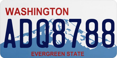 WA license plate ADQ8788