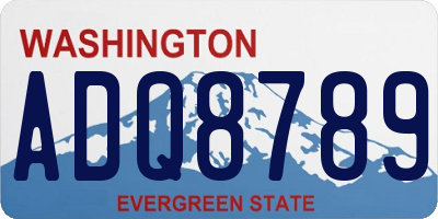 WA license plate ADQ8789