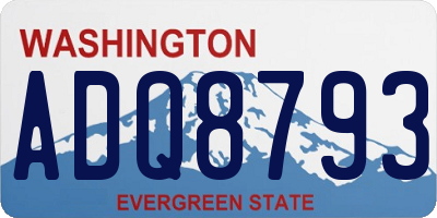 WA license plate ADQ8793
