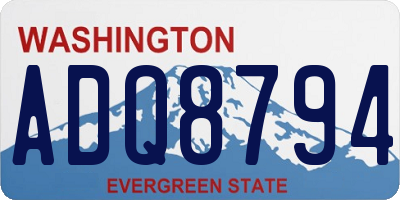 WA license plate ADQ8794