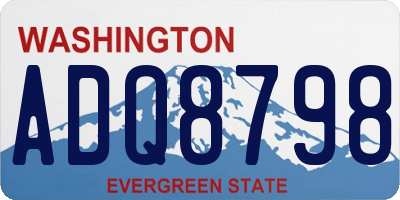 WA license plate ADQ8798
