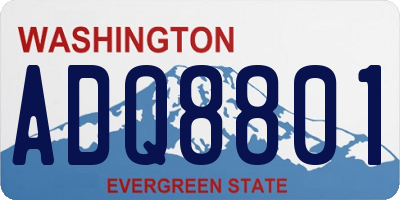 WA license plate ADQ8801