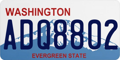 WA license plate ADQ8802