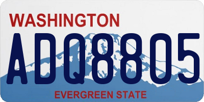 WA license plate ADQ8805