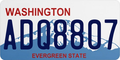 WA license plate ADQ8807