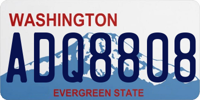 WA license plate ADQ8808
