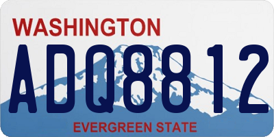 WA license plate ADQ8812