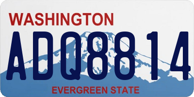 WA license plate ADQ8814