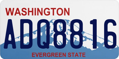 WA license plate ADQ8816