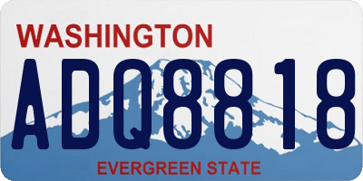 WA license plate ADQ8818