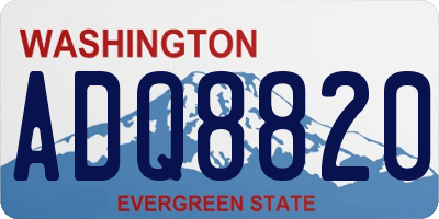 WA license plate ADQ8820