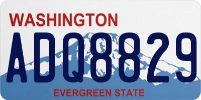 WA license plate ADQ8829