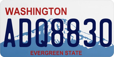 WA license plate ADQ8830