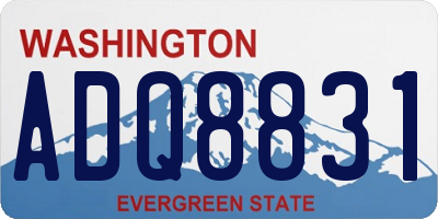 WA license plate ADQ8831