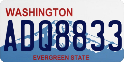 WA license plate ADQ8833