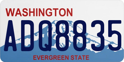 WA license plate ADQ8835