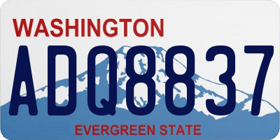 WA license plate ADQ8837