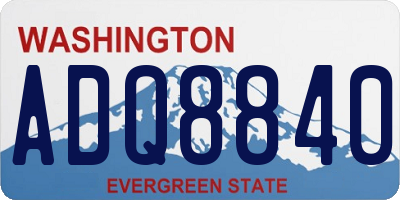 WA license plate ADQ8840