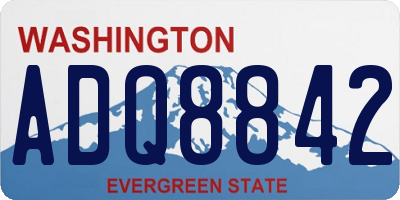 WA license plate ADQ8842