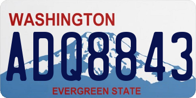 WA license plate ADQ8843