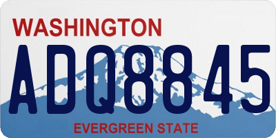 WA license plate ADQ8845