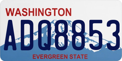 WA license plate ADQ8853