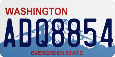 WA license plate ADQ8854