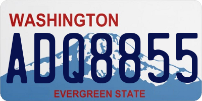 WA license plate ADQ8855