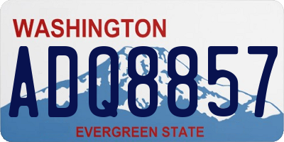 WA license plate ADQ8857