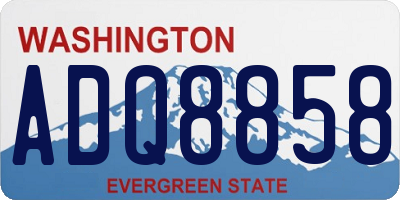 WA license plate ADQ8858