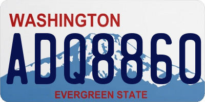 WA license plate ADQ8860