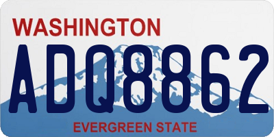 WA license plate ADQ8862