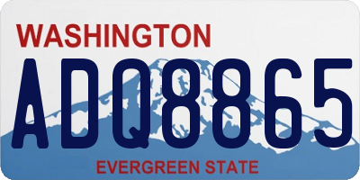 WA license plate ADQ8865