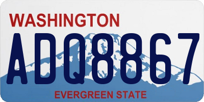 WA license plate ADQ8867