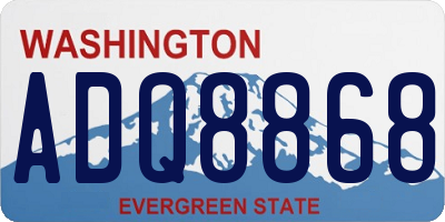 WA license plate ADQ8868