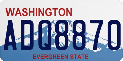WA license plate ADQ8870