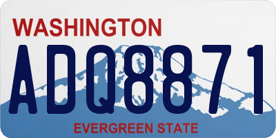 WA license plate ADQ8871